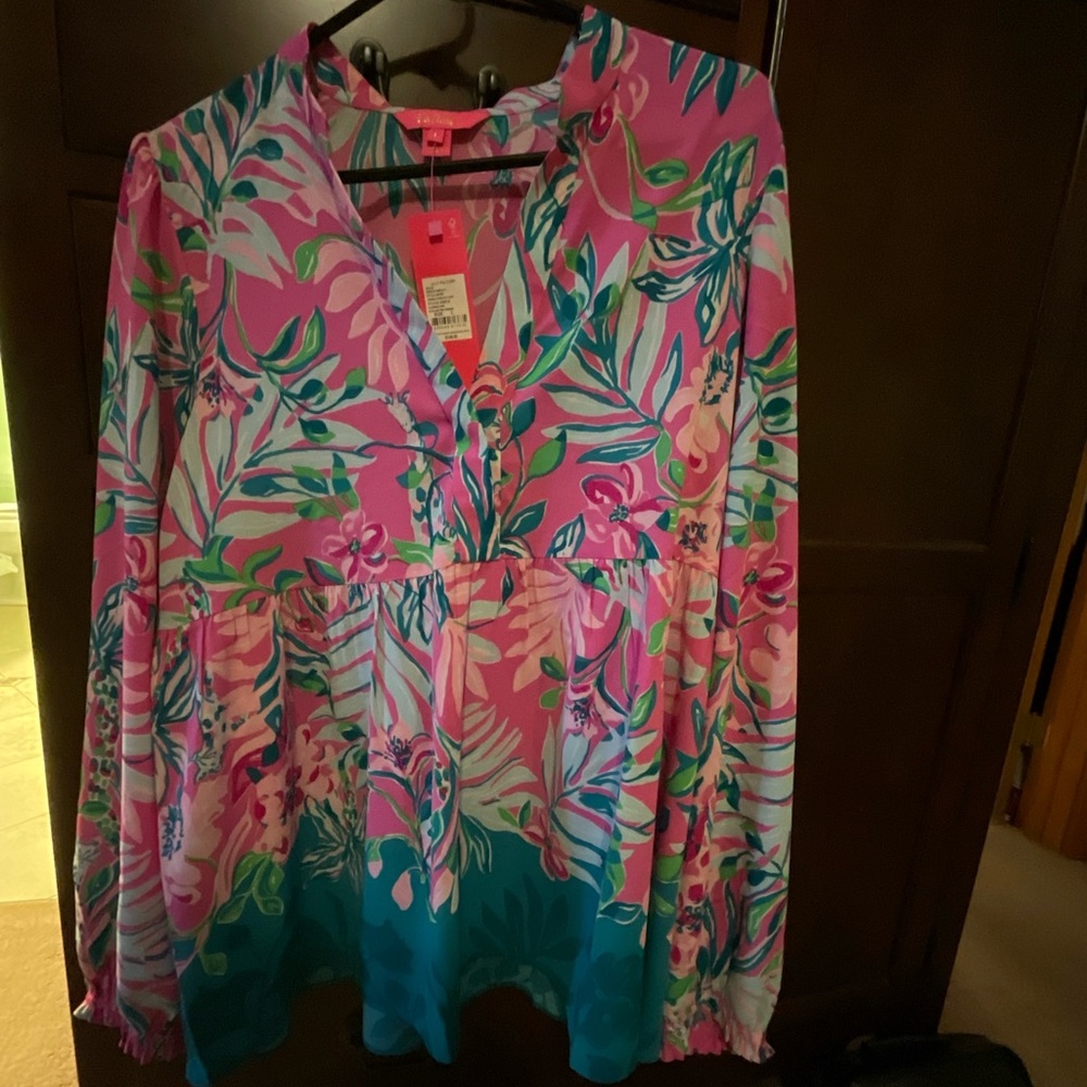 Lilly Pulitzer NWT L I’m Feelin Fine Stretch Tunic
